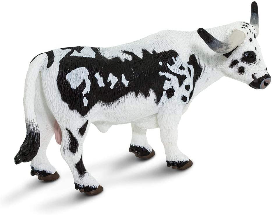 Figura Animales Toro De Cuerno Largo Pintado a Mano