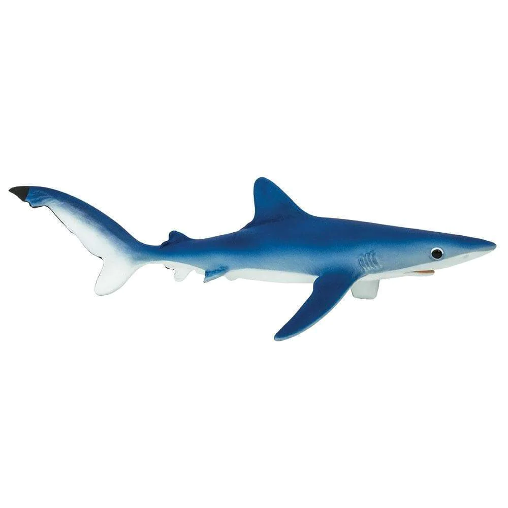 Figura Animales Tiburon Azul Pintado a Mano