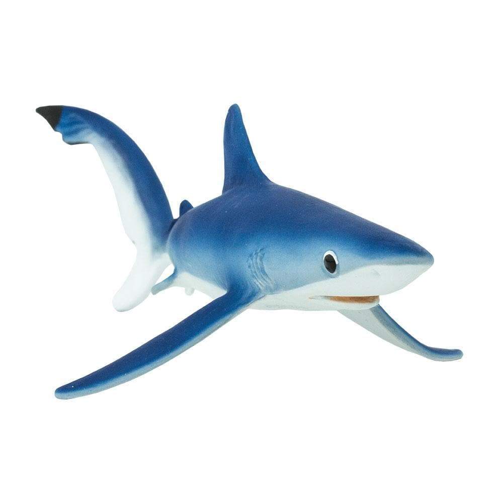 Figura Animales Tiburon Azul Pintado a Mano