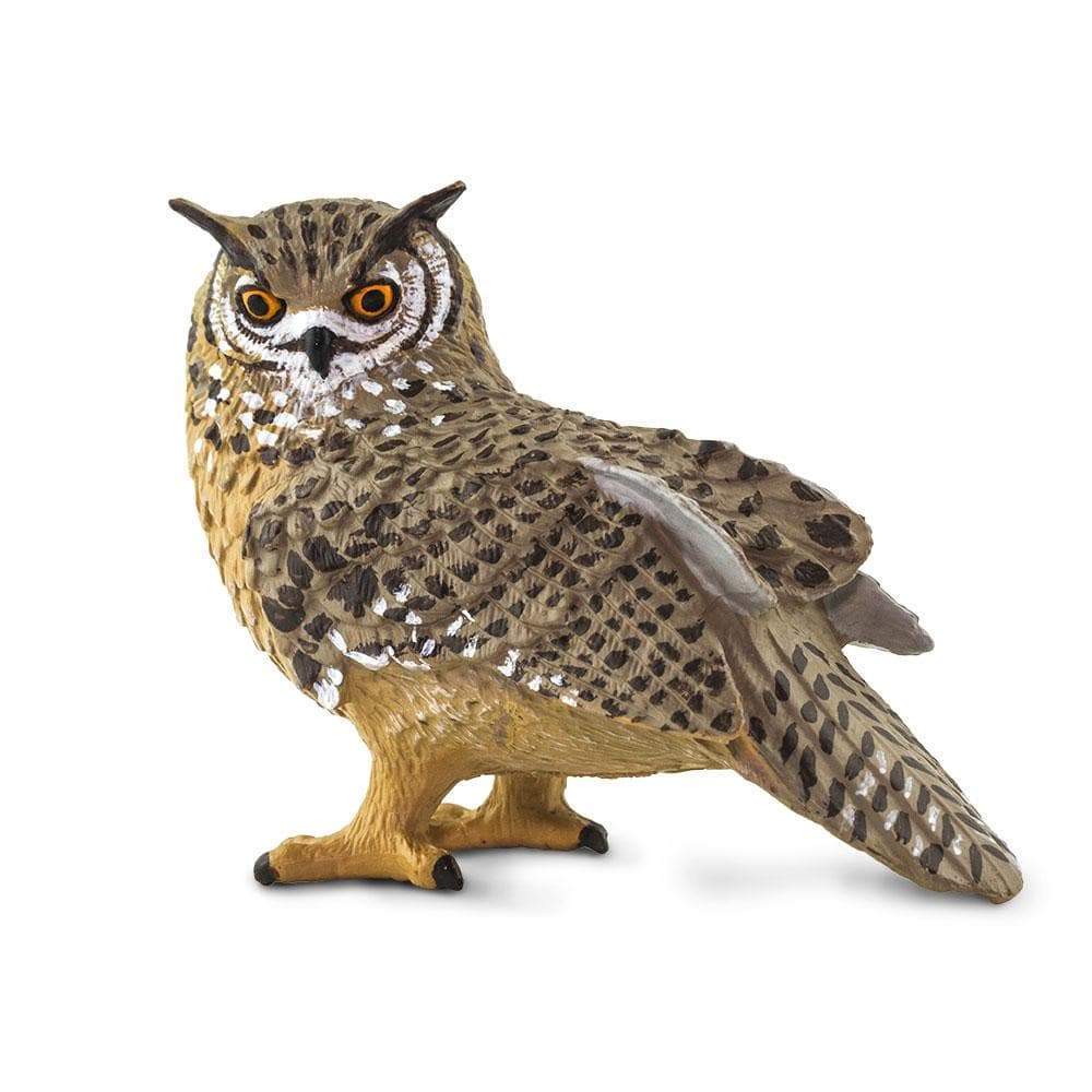 Figura Animales Buho Real Pintado a Mano