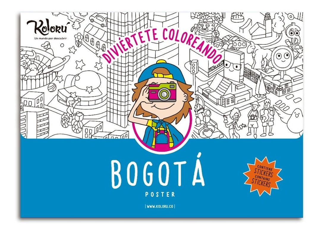 Póster para colorear Bogotá + stickers