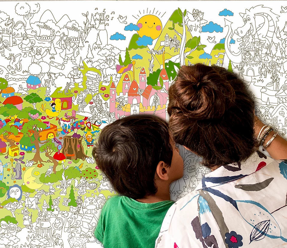 Póster para colorear Fantasía + stickers