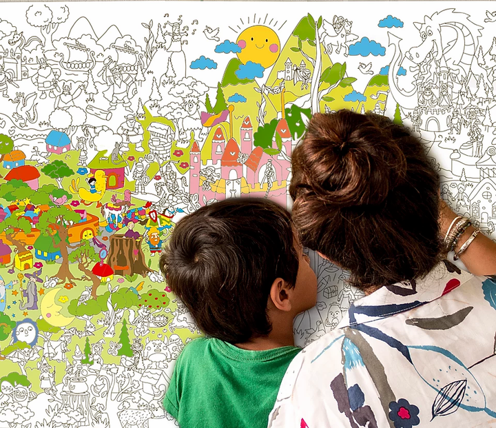 Póster para colorear Fantasía + stickers