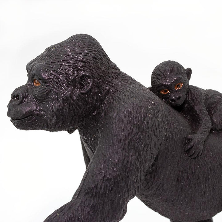 Figura Animales Gorila Con Cria Pintado a Mano