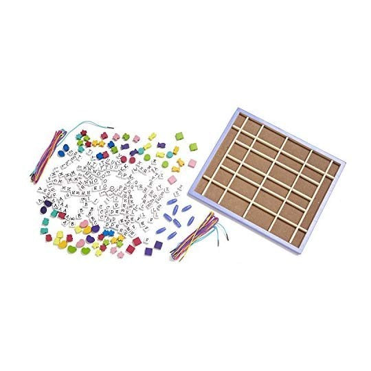 Manualidades: kit cuentas en madera con el alfabeto