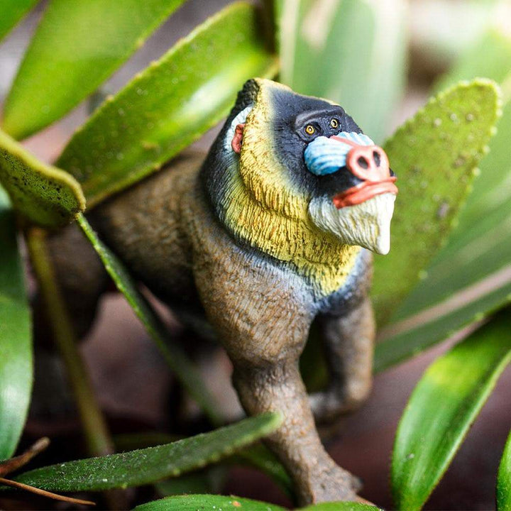 Figura Animales Mandril Pintado a Mano