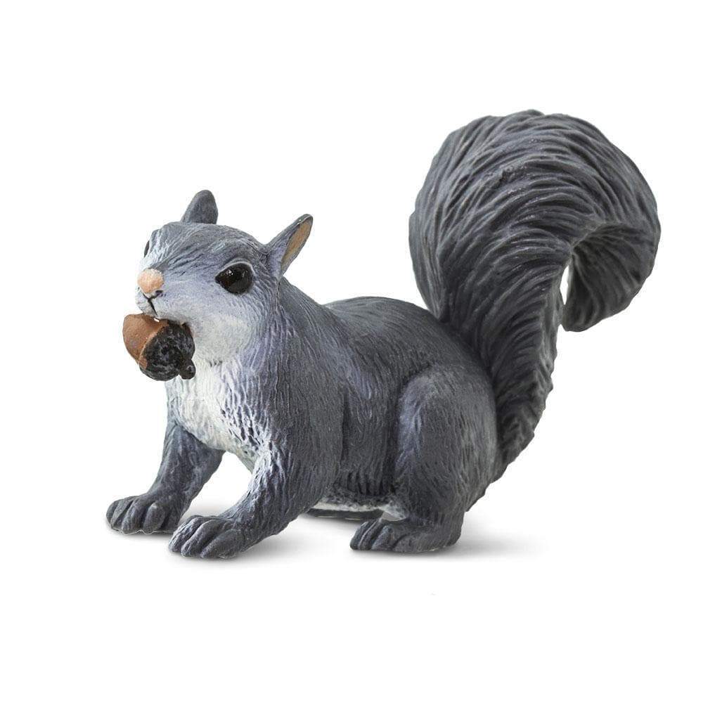 Figura Animales Ardilla Gris Pintado a Mano