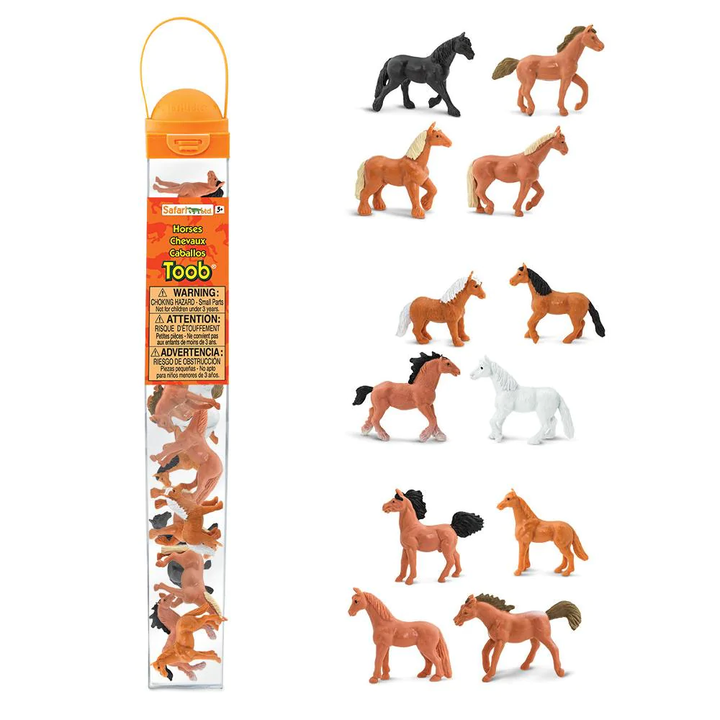 Tubos Animales Caballos Pintado a Mano