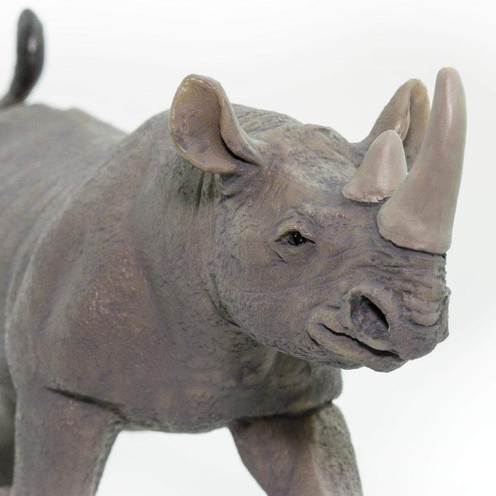 Figura Animales Rinoceronte Negro Pintado a Mano