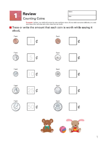 Libro Kumon My Book Of Money Dollars And Cents para niños