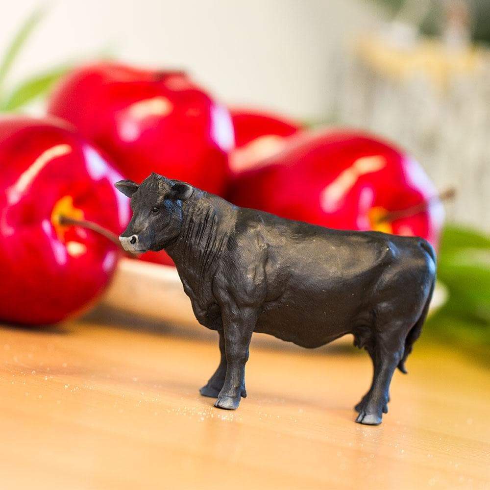 Figura Animales Vaca Angus Pintado a Mano