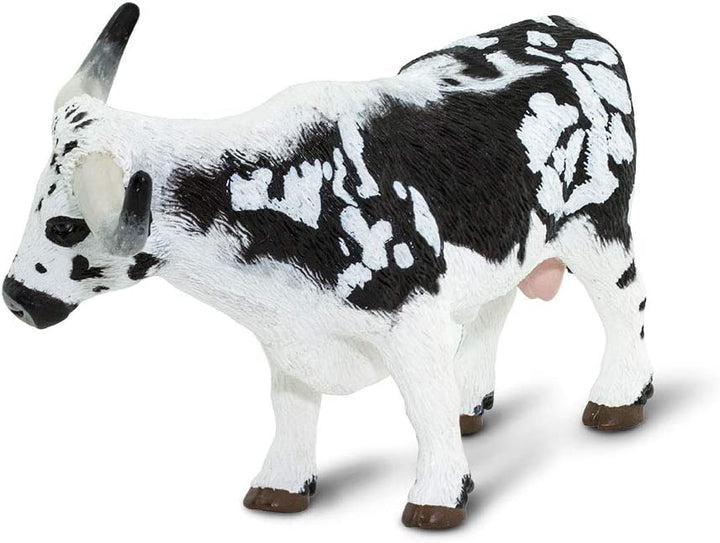 Figura Animales Toro De Cuerno Largo Pintado a Mano