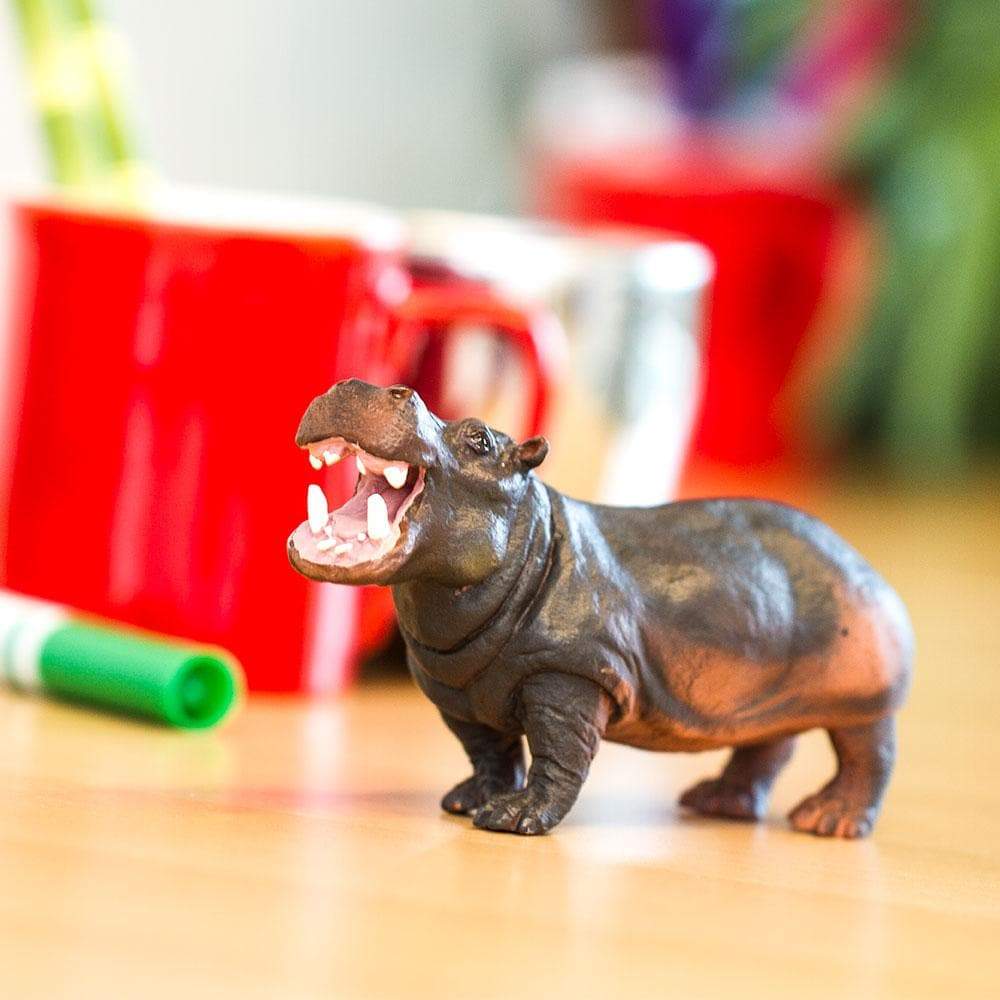 Figura Animales Hipopotamo Pintado a Mano