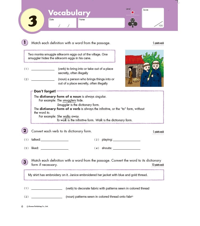 Libro Kumon Writing Grade 6 para niños niñas