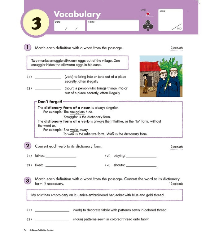 Libro Kumon Writing Grade 6 para niños niñas