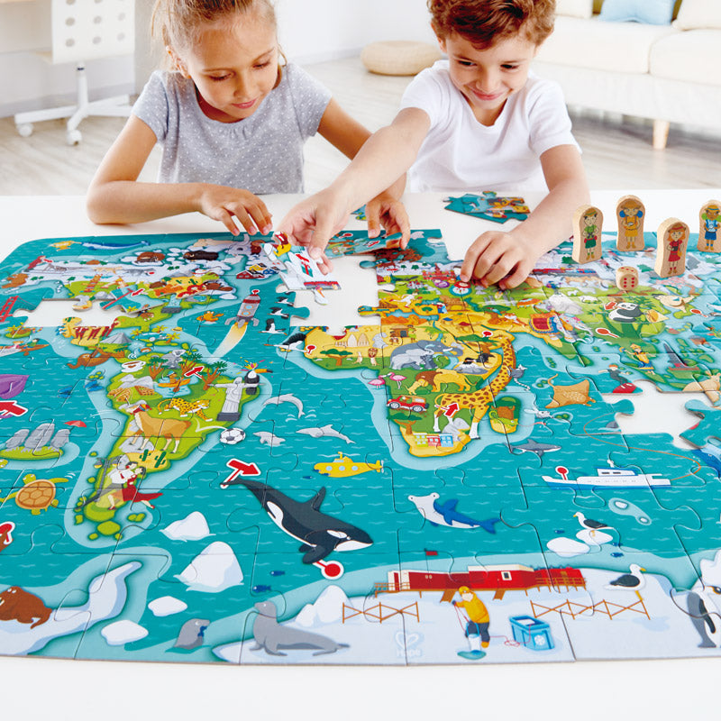 Rompecabezas y Juego 2 en 1 Alrededor del Mundo
