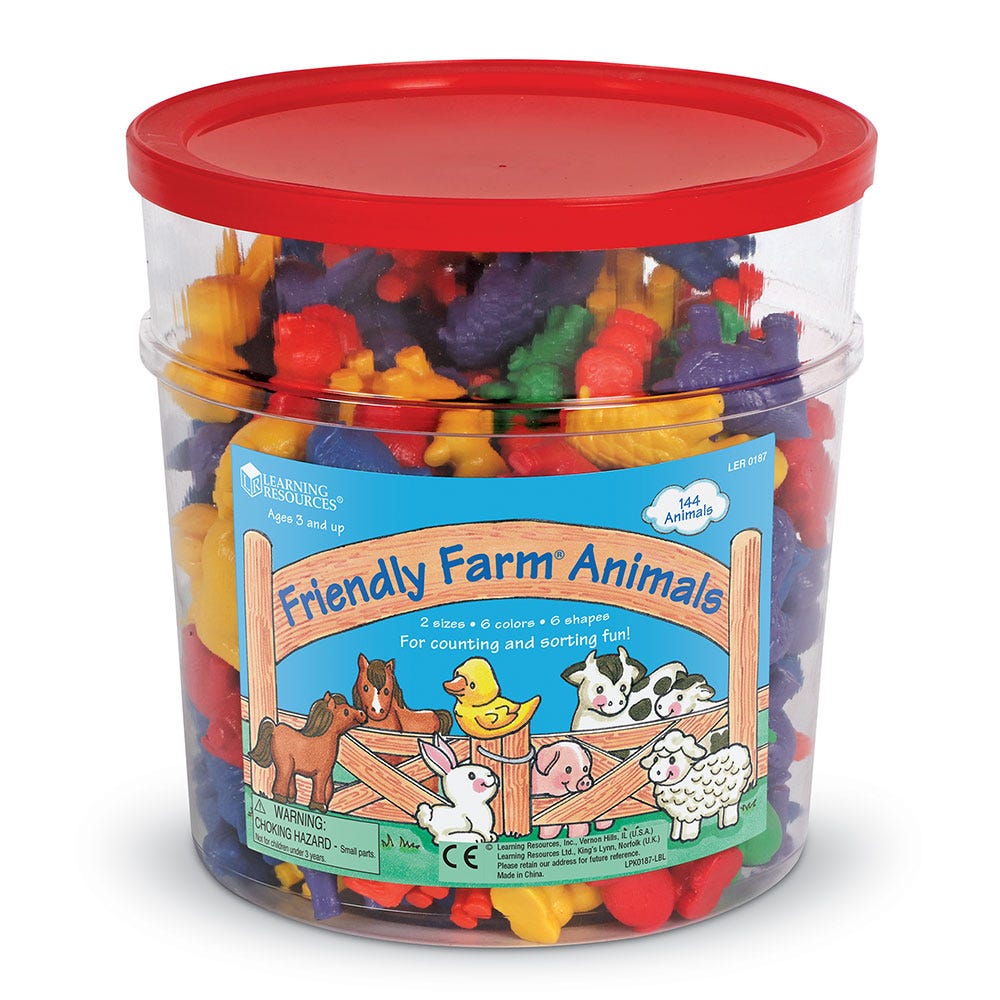 Juego Set De Animales De la Granja Para Contar Para Niños