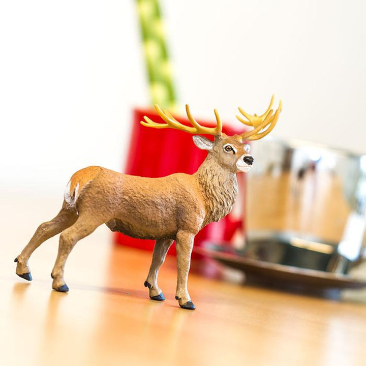 Figura Animales Ciervo Rojo Pintado a Mano