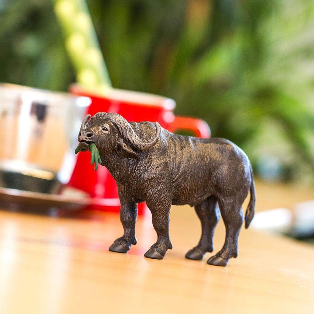 Figura Animales Bufalo Del Cabo Pintado a Mano