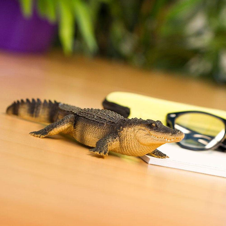 Figura Animales Caiman Pintado a Mano