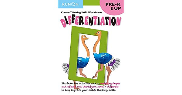 Libro Kumon Thinking Skills Pre K-Up Differentiation para niños