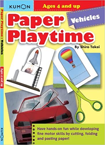 Libro Kumon Paper Play Time Vehicle para niños niñas