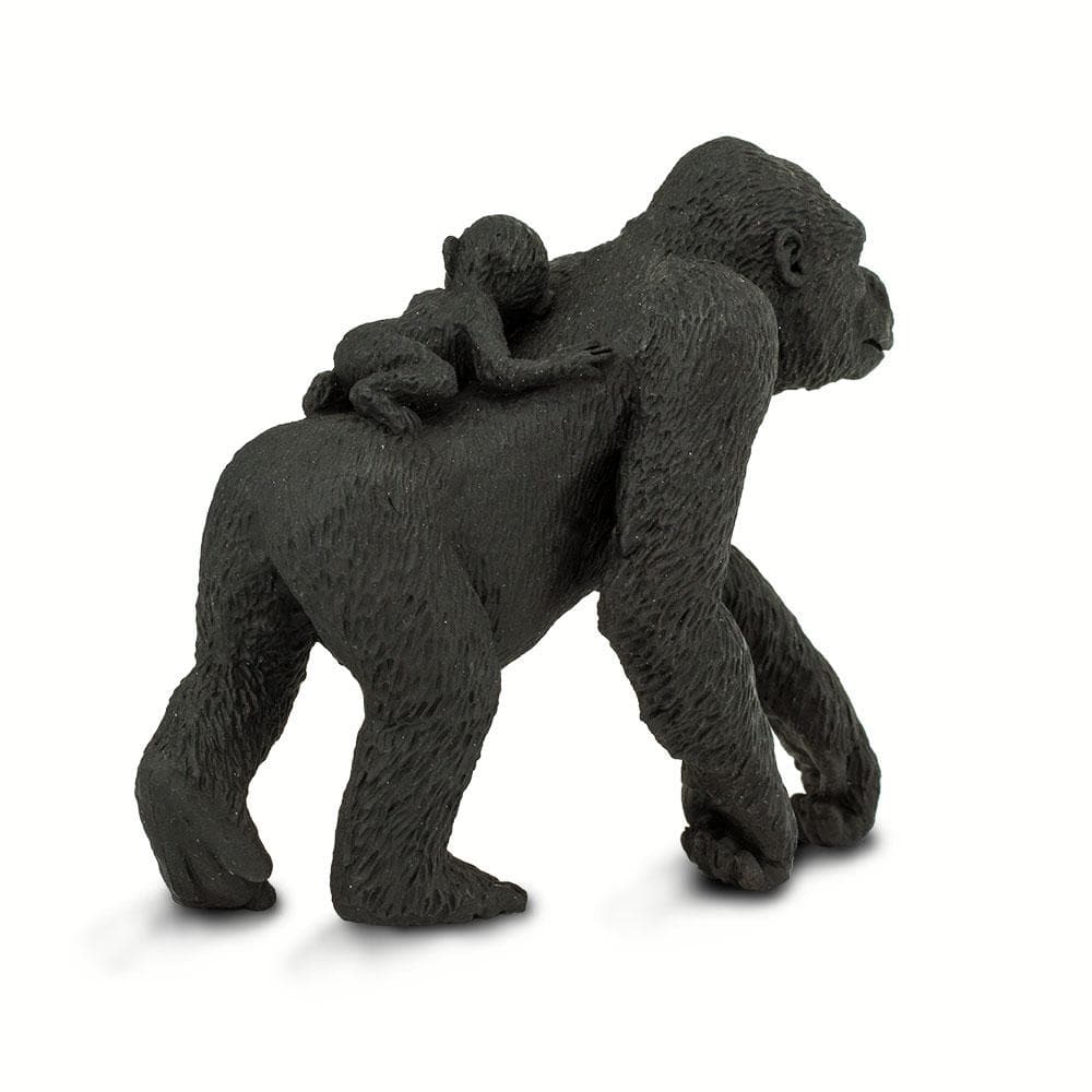 Figura Animales Gorila Con Cria Pintado a Mano