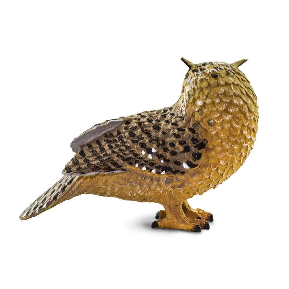 Figura Animales Buho Real Pintado a Mano