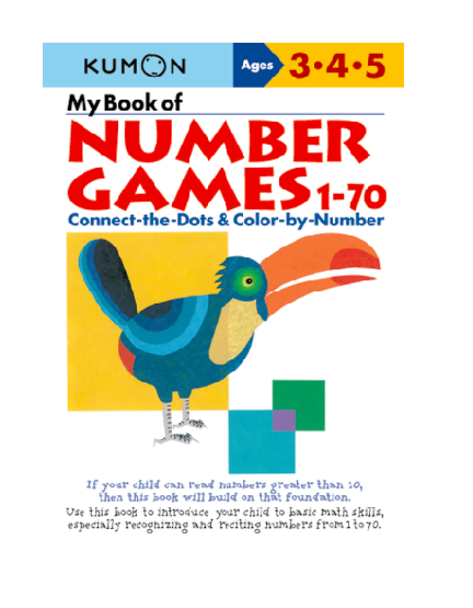 Libro Kumon My Book Of Number Games 1-70 para niños