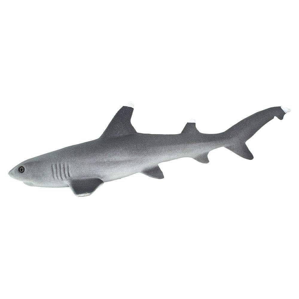 Figura Animales Tiburon Punta Blanca Pintado a Mano