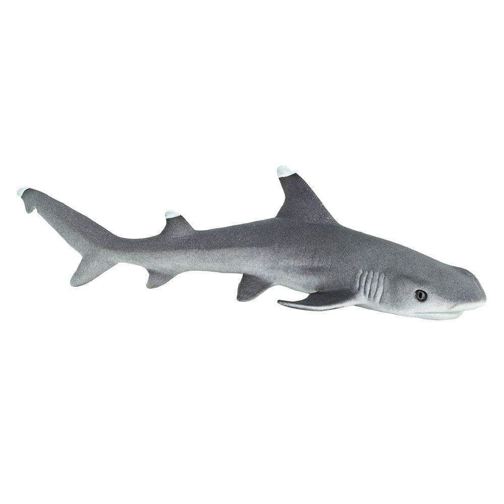 Figura Animales Tiburon Punta Blanca Pintado a Mano