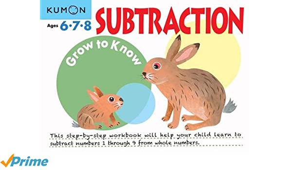 Libro kumon Grow to know substraction Para Niños