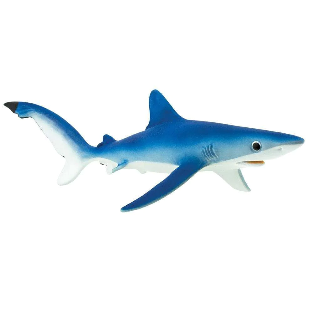 Figura Animales Tiburon Azul Pintado a Mano