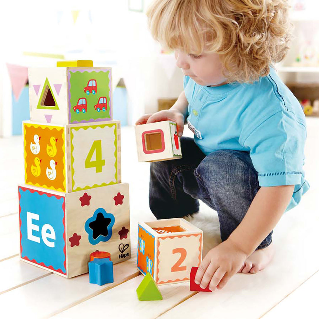 Cubos Apilables en Madera ABC 1-2-3