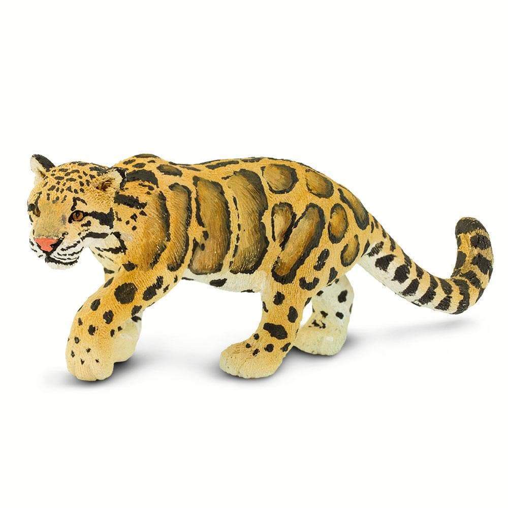 Figura Animales Pantera Nebulosa Pintado a Mano