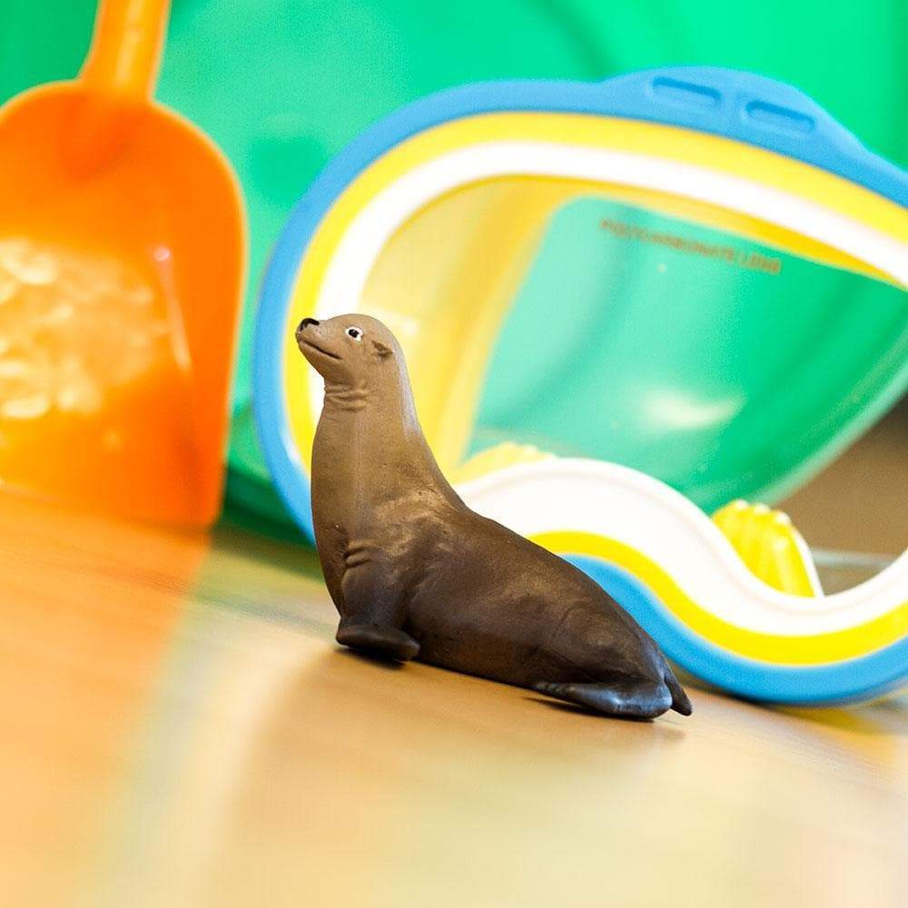 Figura Animales Leon De Mar Pintado a Mano