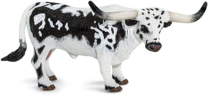 Figura Animales Toro De Cuerno Largo Pintado a Mano