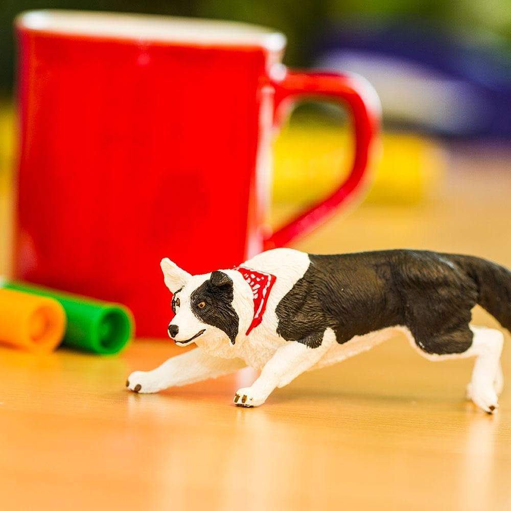 Figura Animales Border Collie Pintado a Mano