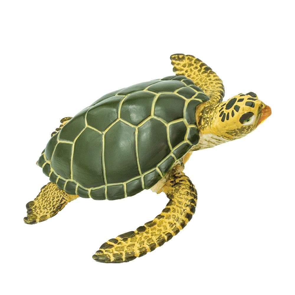 Figura Animales Tortuga Marina Verde Pintado a Mano