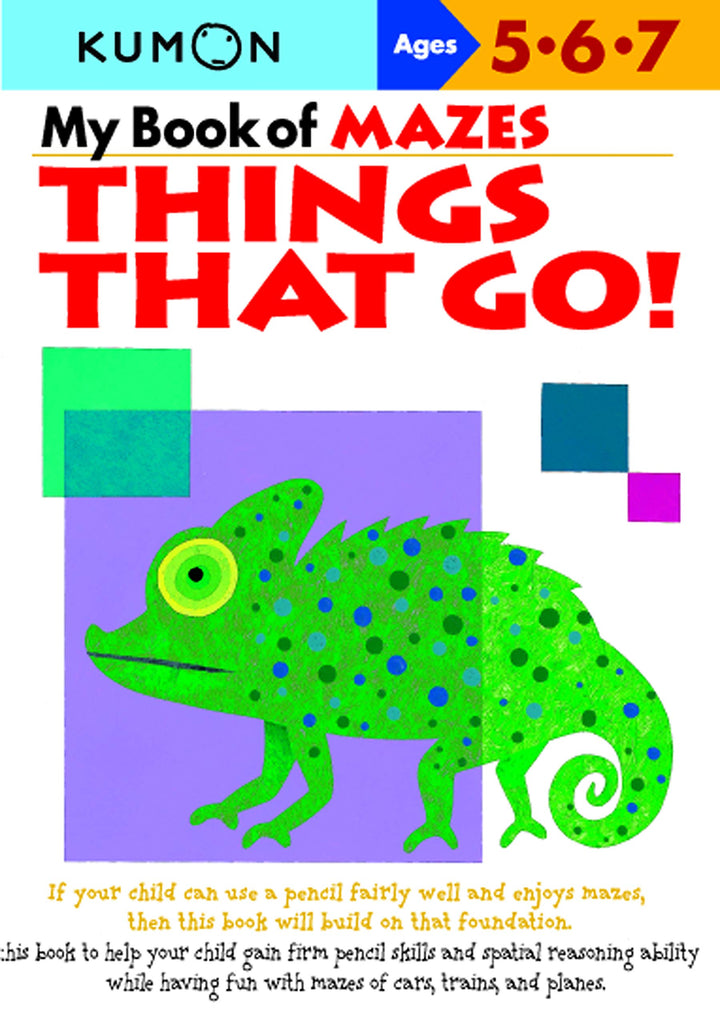 Libro Kumon My Book Of Mazes Things That Go para niños