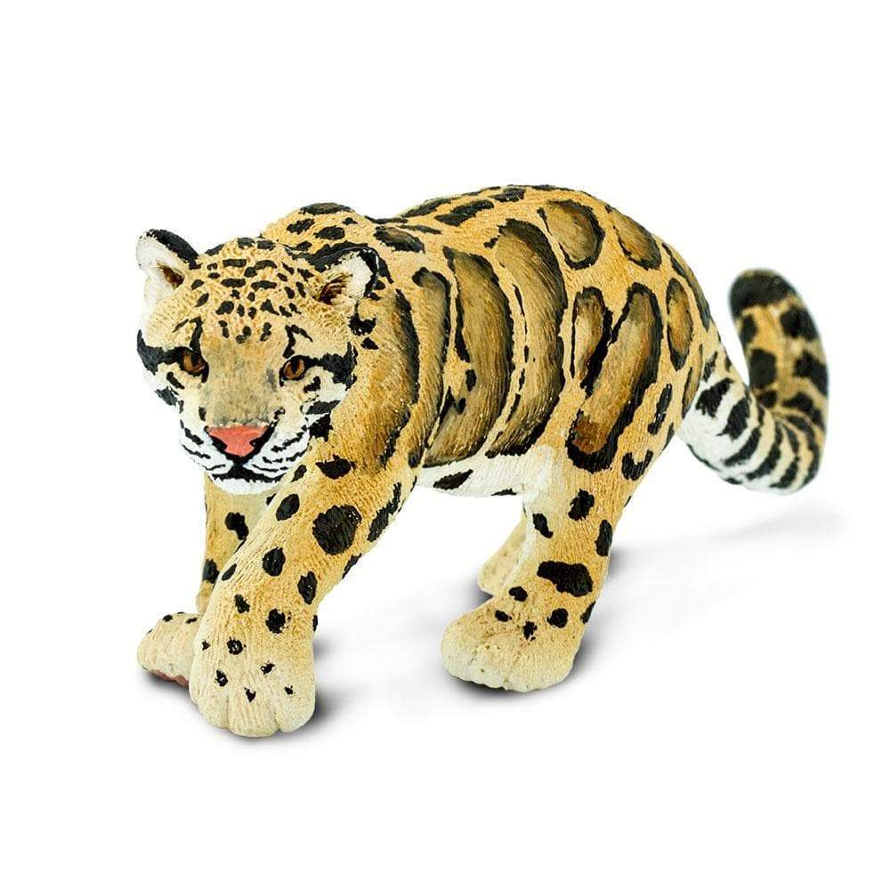 Figura Animales Pantera Nebulosa Pintado a Mano