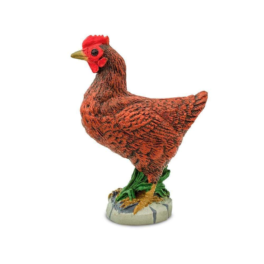 Figura Animales Gallina Bantam Pintado a Mano