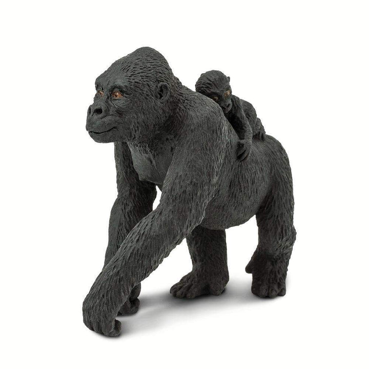 Figura Animales Gorila Con Cria Pintado a Mano