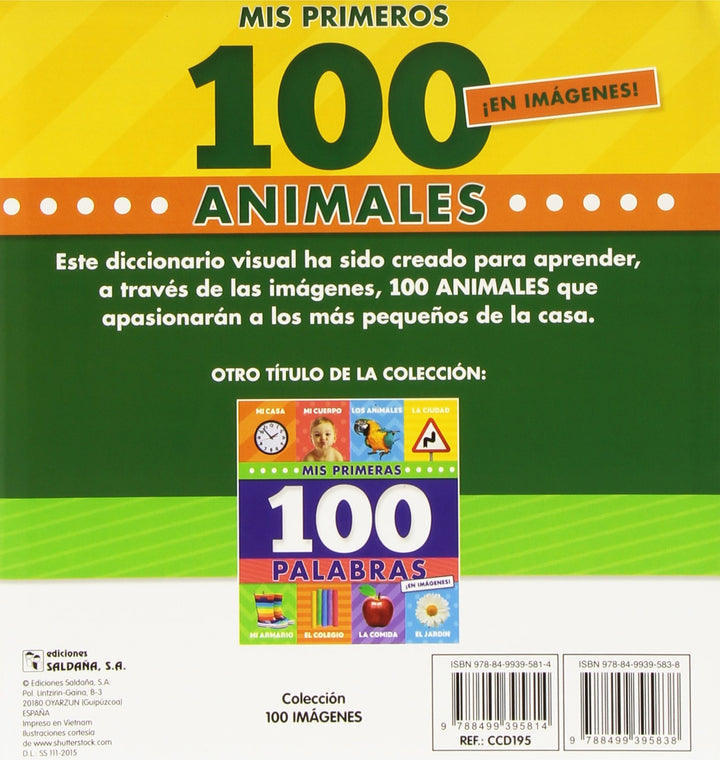 Libro infantil: Mis primeros 100 animales