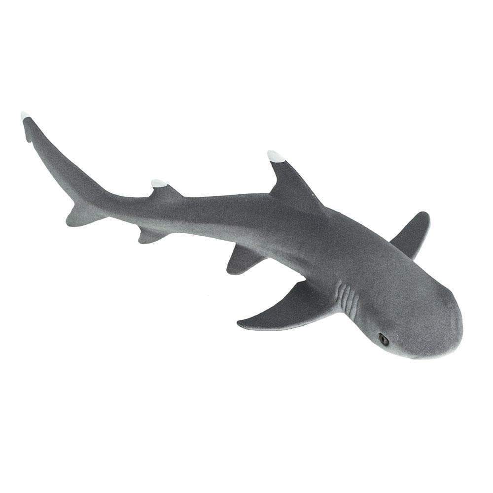 Figura Animales Tiburon Punta Blanca Pintado a Mano