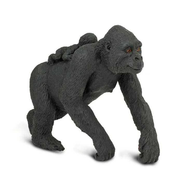 Figura Animales Gorila Con Cria Pintado a Mano