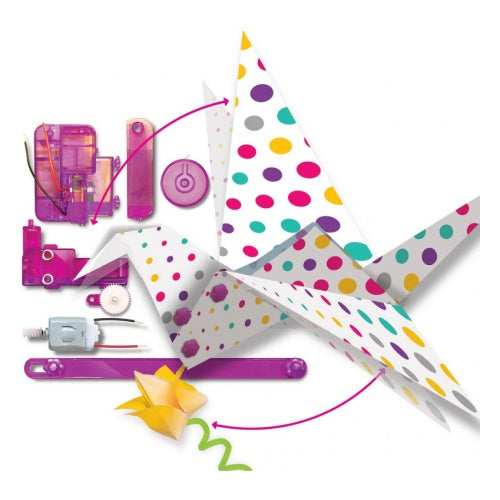 Experimento Pájaro en Origami Motorizado