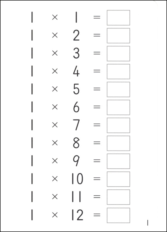 Flash Cards Kumon Multiplicación Escribe y Borra niños