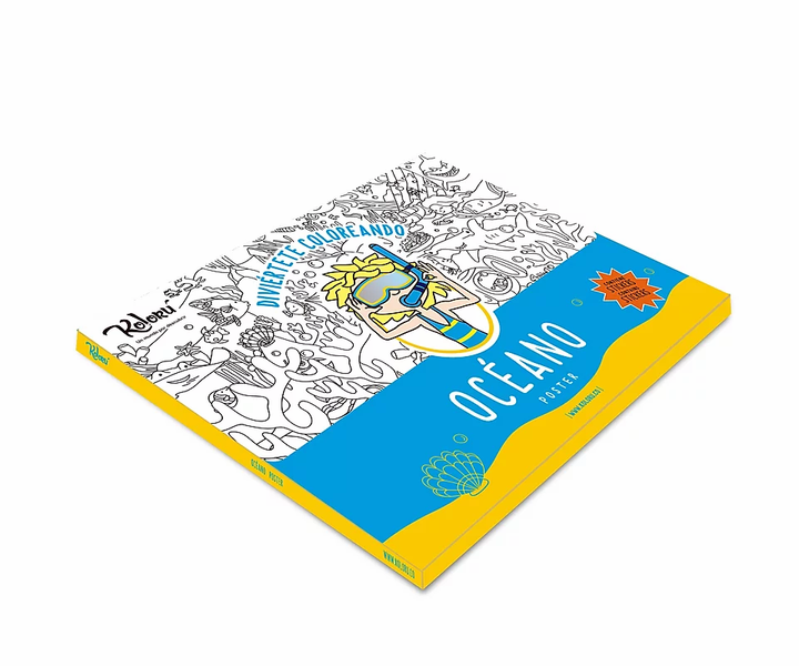 Póster para colorear Océano + stickers