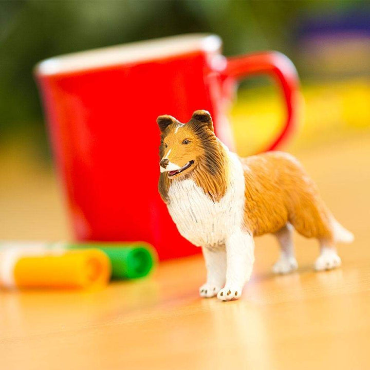 Figura Animales Perro Collie Pintado a Mano